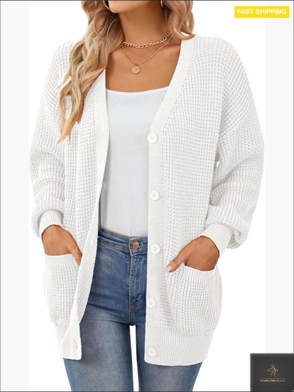 Oversized Cotton Button Down Cardigan Sweater with Pockets Fall Winter Trendy